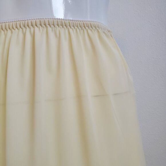 Vintage 60s/70s JCPenney Cream Maxi Slip Skirt M - Picture 4 of 8